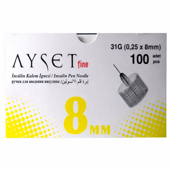 Ayset Fine İnsülin Kalem İğnesi 31G 0.25 x 8mm